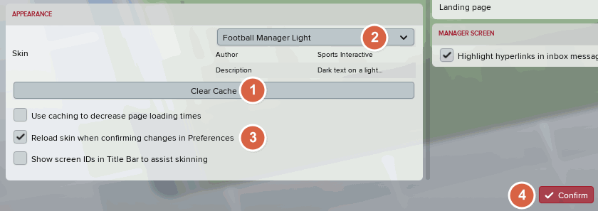 How to change Football Manager skins