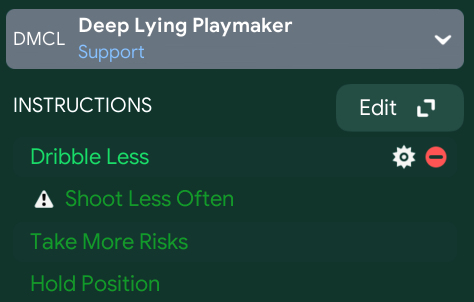 Deep-Lying Playmaker – Support