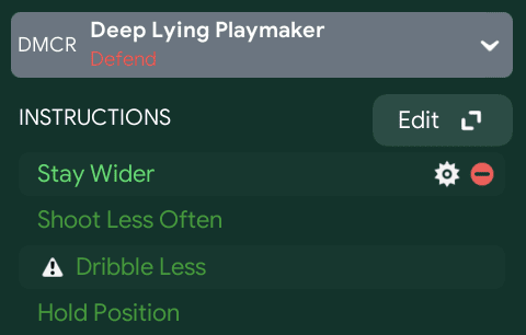 Deep-Lying Playmaker – Defend