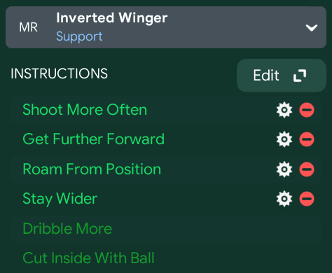 Inverted Winger – Support Chelsea 2004 Tactic in FM24