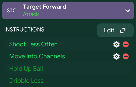 Target Forward – Attack Chelsea 2004 Tactic in FM24